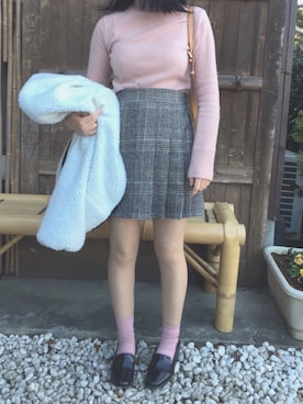 「AS KNOW AS PINKY（アズノゥアズピンキー）のアイテム（その他アウター）」を使った、みさん（レディース・147cm）の冬コーディネート