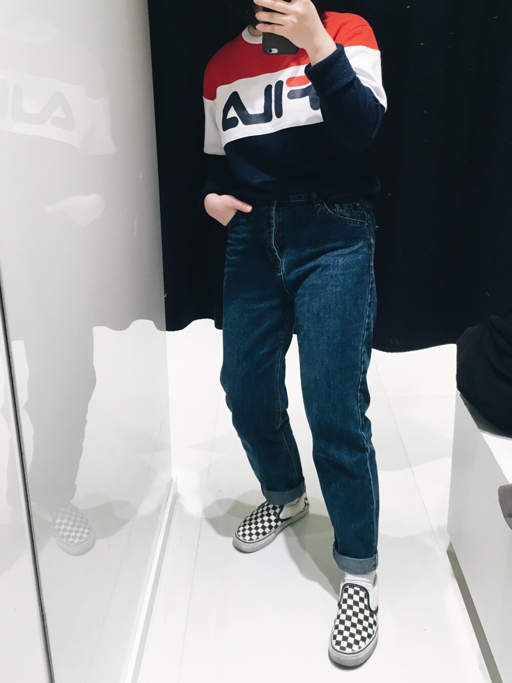 「春コーデ」｜「VANSのVANS Sneakers（スニーカー、ブラック系）」を使った、blablabamboochuckさん（レディース・158cm）の春コーディネートの1枚目の写真