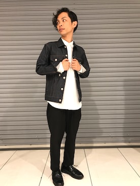 「tk.TAKEO KIKUCHI（ティーケータケオキクチ）のアイテム（ブルゾン）」を使った、tk.TAKEO KIKUCHI 博多阪急店 スタッフさん（メンズ・163cm）の秋コーディネート