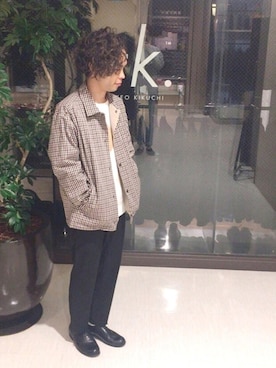 「tk.TAKEO KIKUCHI（ティーケータケオキクチ）のアイテム（ブルゾン）」を使った、tk.TAKEO KIKUCHI 博多阪急店 スタッフさん（メンズ・175cm）の冬コーディネート