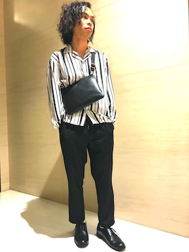 「tk.TAKEO KIKUCHI（ティーケータケオキクチ）のアイテム（バッグ）」を使った、tk.TAKEO KIKUCHI 博多阪急店 スタッフさん（メンズ・168cm）の秋コーディネート