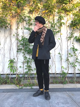 「tk.TAKEO KIKUCHI（ティーケータケオキクチ）のアイテム（ブルゾン）」を使った、tk.TAKEO KIKUCHI 博多阪急店 スタッフさん（メンズ・175cm）の秋コーディネート