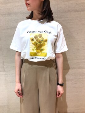 「ひまわり」｜tk.TAKEO KIKUCHI 博多阪急店 スタッフさん（レディース・157cm）の春コーディネート