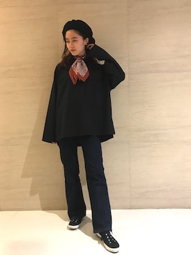 「tk.TAKEO KIKUCHI（ティーケータケオキクチ）のアイテム（財布/小物）」を使った、tk.TAKEO KIKUCHI 博多阪急店 スタッフさん（レディース・157cm）の春コーディネート