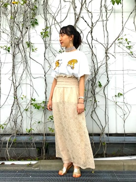 tk.TAKEO KIKUCHI 博多阪急店 スタッフさん(レディース・157cm)の夏コーディネート