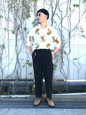 「ヒゲメガネ」｜tk.TAKEO KIKUCHI 博多阪急店 スタッフさん（メンズ・175cm）の夏コーディネート