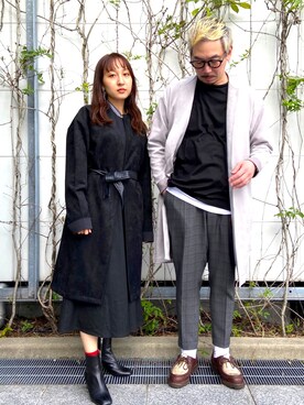 「tk.TAKEO KIKUCHI（ティーケータケオキクチ）のアイテム（その他アウター）」を使った、tk.TAKEO KIKUCHI 博多阪急店 スタッフさん（メンズ・175cm）の秋コーディネート