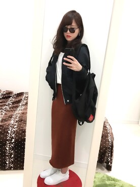 「Chico（チコ）のサングラス（サングラス、ブラック系）」を使った、yoooopiさん（レディース・159cm）の春コーディネート