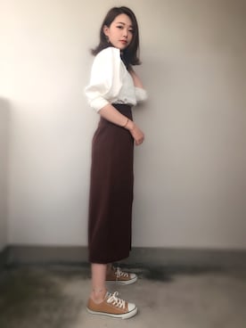 「SLY（スライ）のアイテム（財布/小物）」を使った、aoiさん（レディース・161cm）の秋コーディネート