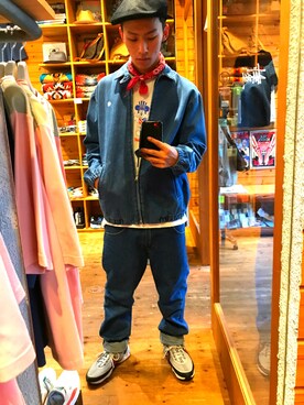 「carhartt」｜「アイテム（ハンチング/ベレー帽）」を使った、takuminさん（メンズ・168cm）の夏コーディネート