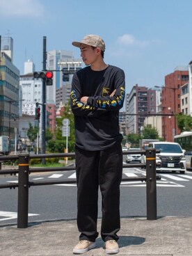 「SEVENDAYS=SUNDAY（セブンデイズサンデイ）のアイテム（キャップ）」を使った、THE STRAITさん（メンズ・175cm）の夏コーディネート