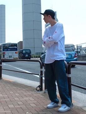 「SEVENDAYS=SUNDAY（セブンデイズサンデイ）のアイテム（キャップ）」を使った、THE STRAITさん（メンズ・175cm）の秋コーディネート