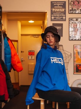 「Burner（バーナー）のアイテム（帽子）」を使った、THE STRAITさん（レディース・173cm）の冬コーディネート