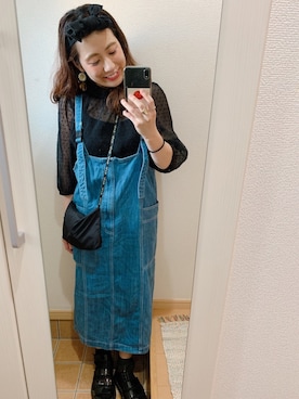「152cm」｜「アイテム（オールインワン・サロペット）」を使った、コガアカネさん（レディース・152cm）の夏コーディネート