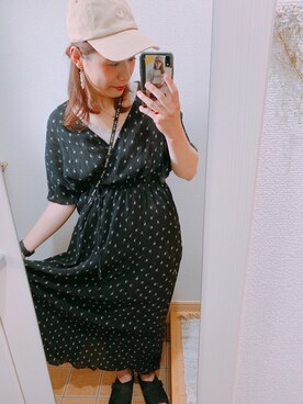 「152cm」｜「アイテム（帽子）」を使った、コガアカネさん（レディース・152cm）の春コーディネート