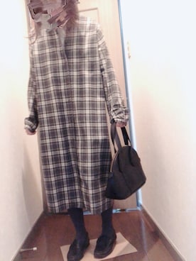 「靴下屋（クツシタヤ）の靴下屋/ 110デニール プレミアムタイツ M～Lサイズ（タイツ/ストッキング）」を使った、ふとまきさん（レディース・155cm）の冬コーディネート