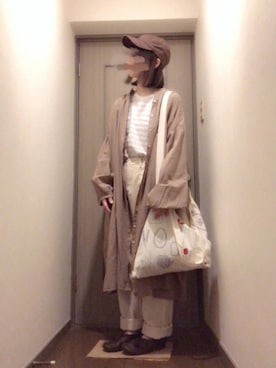 「秋のカフェオレコーデ」｜「アイテム（スリッポン）」を使った、ふとまきさん（レディース・155cm）の秋コーディネート