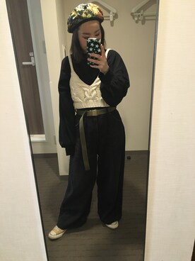 「Another Edition」｜「アイテム（ハンチング/ベレー帽）」を使った、hirokakiさん（レディース・152cm）の秋コーディネート