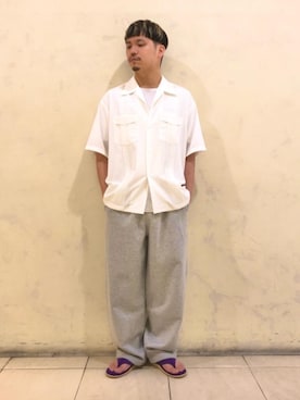 「MONKEY TIME（モンキータイム）のアイテム（スウェットパンツ）」を使った、002955adさん（メンズ・168cm）の春コーディネート