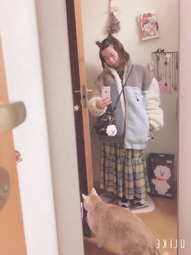 「アイテム（チャーム）」を使った、はるびんぬさん（レディース・149cm）の冬コーディネート