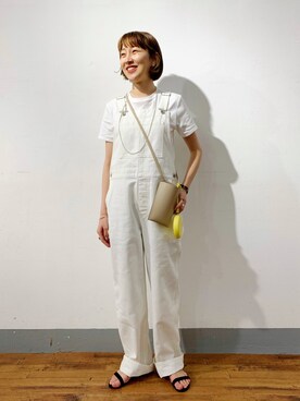 「#今日のコーデ」｜「アイテム（サロペット/オーバーオール）」を使った、KASAHARA_156cmさん（レディース・156cm）の冬コーディネート