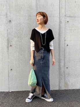 「NE QUITTEZ PAS!（ヌキテパ）のアイテム（バッグ）」を使った、KASAHARA_156cmさん（レディース・156cm）の春コーディネート