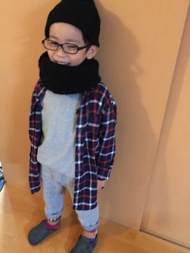 「SOLMATE SOCKS（ソルメイトソックス）のアイテム」を使った、seijuroさん（キッズ・110cm）の冬コーディネート