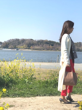 「ADORE（アドーア）のアイテム（パンツ）」を使った、ちろるさん（レディース・165cm）の春コーディネート