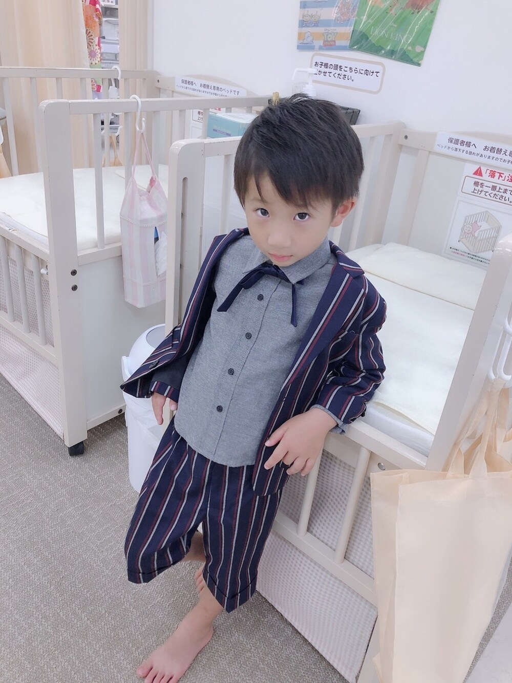 「no brandのアイテム（フォーマルスーツ/小物、ブルー系）」を使った、REI♠︎さん（キッズ・110cm）の夏コーディネートの1枚目の写真