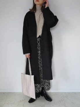 「LOWRYS FARM」｜「アイテム（ノーカラージャケット）」を使った、HALさん（レディース・162cm）の秋コーディネート