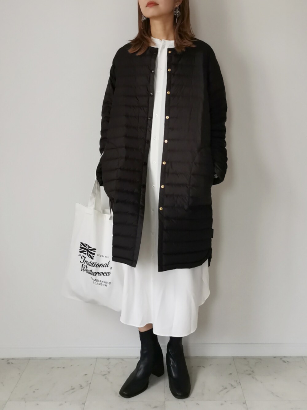 HALさんの「ARKLEY LONG DOWN PACKABLE（Traditional Weatherwear）」を使ったコーディネート
