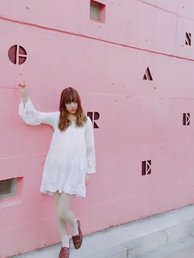「撮影」｜「アイテム（ワンピース/ドレス）」を使った、せなさん（レディース・155cm）の冬コーディネート