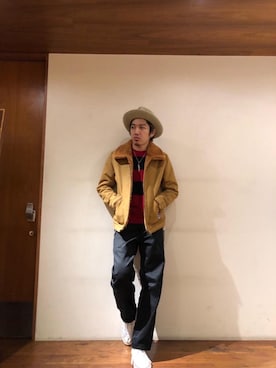 「ルード」｜「アイテム（ブルゾン）」を使った、YUTOさん（メンズ・172cm）の秋コーディネート