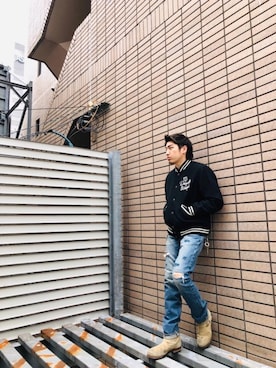 「ルード」｜「アイテム（スタジャン）」を使った、YUTOさん（メンズ・172cm）の冬コーディネート