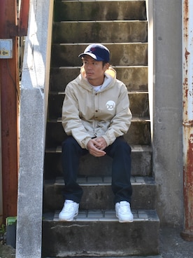 「DOUBLE STEAL（ダブルスティール）のアイテム」を使った、まっつんさん（メンズ・173cm）の秋コーディネート