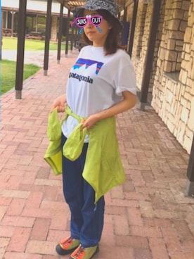 「キャンプスタイル」｜「アイテム（ブルゾン）」を使った、みそさん（レディース・154cm）の春コーディネート