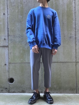 「GU（ジーユー）のアイテム（スラックス）」を使った、おのさん（メンズ・174cm）の春コーディネート