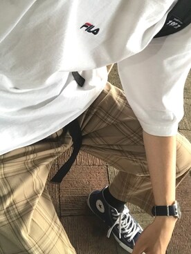 「Daniel Wellington（ダニエルウェリントン）のアイテム（アナログ腕時計）」を使った、おのさん（メンズ・173cm）の夏コーディネート