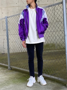 「Champion（チャンピオン）のアイテム（ジャケット/アウター）」を使った、おのさん（メンズ・175cm）の夏コーディネート