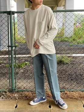 おの is wearing GLOBAL WORK "USAヘビーウェイトTシャツ/890522"