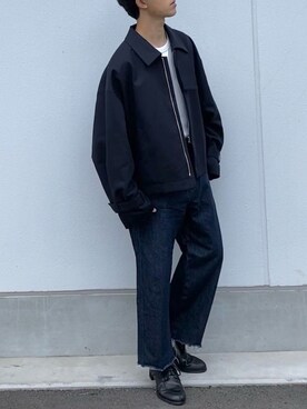「my beautiful landlet（マイビューティフルランドレット）のアイテム（ジャケット/アウター）」を使った、おのさん（メンズ・175cm）の秋コーディネート