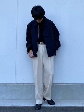 「my beautiful landlet（マイビューティフルランドレット）のアイテム（ジャケット/アウター）」を使った、おのさん（メンズ・175cm）の秋コーディネート