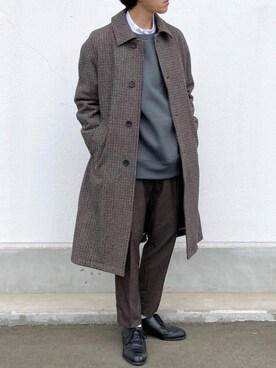 「COMME　CA COMMUNE（コムサコミューン）のアイテム（ジャケット/アウター）」を使った、おのさん（メンズ・175cm）の冬コーディネート