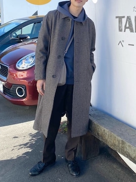 「COMME　CA COMMUNE（コムサコミューン）のアイテム（ジャケット/アウター）」を使った、おのさん（メンズ・175cm）の冬コーディネート