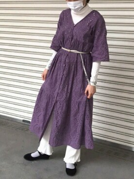 「SVEC（シュベック）のカンフーシューズ kung fu Shoes / ストラップパンプス（バレエシューズ）」を使った、和香 Wakoさん（レディース・153cm）の秋コーディネート