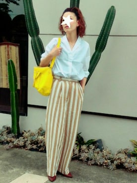 「お食事会」｜「アイテム（パンツ）」を使った、ちゃんぐー♡♡♡さん（レディース・166cm）の春コーディネート