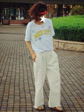 「お買い物」｜「アイテム（サンダル）」を使った、ちゃんぐー♡♡♡さん（レディース・166cm）の夏コーディネート