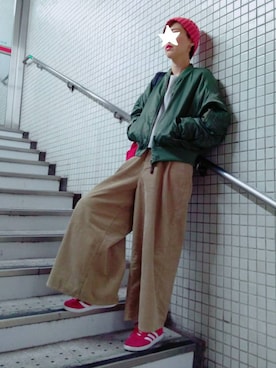 「Rodeo Crowns（ロデオクラウンズ）のアイテム（ブルゾン）」を使った、ちゃんぐー♡♡♡さん（レディース・166cm）の秋コーディネート