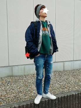 「Rodeo Crowns（ロデオクラウンズ）のアイテム（ブルゾン）」を使った、ちゃんぐー♡♡♡さん（レディース・166cm）の冬コーディネート