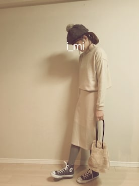 「CONVERSE（コンバース）のALL STAR HI（スニーカー）」を使った、imさん（レディース・164cm）の冬コーディネート